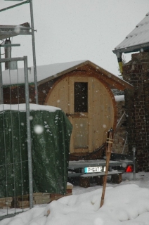 Sauna to go + Neuschnee!